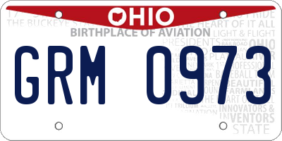 OH license plate GRM0973
