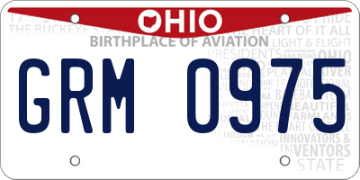 OH license plate GRM0975