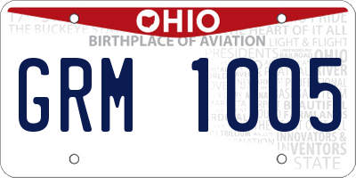 OH license plate GRM1005