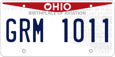 OH license plate GRM1011