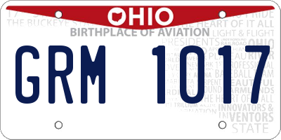 OH license plate GRM1017