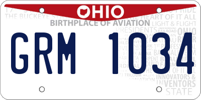OH license plate GRM1034