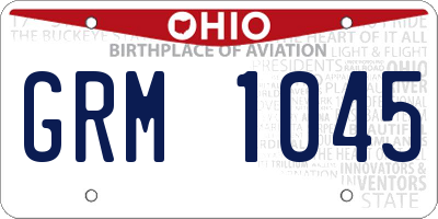 OH license plate GRM1045
