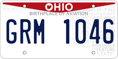 OH license plate GRM1046