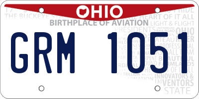OH license plate GRM1051