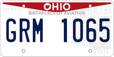 OH license plate GRM1065