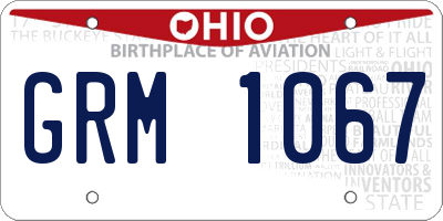 OH license plate GRM1067