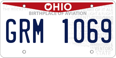 OH license plate GRM1069