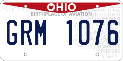 OH license plate GRM1076