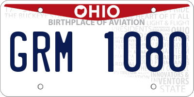 OH license plate GRM1080