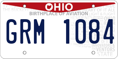 OH license plate GRM1084