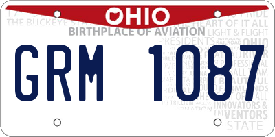 OH license plate GRM1087