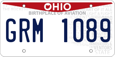 OH license plate GRM1089