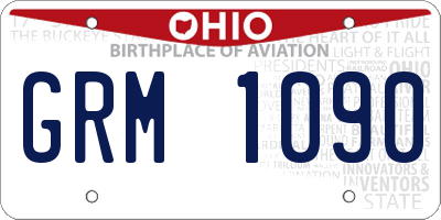 OH license plate GRM1090