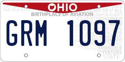 OH license plate GRM1097