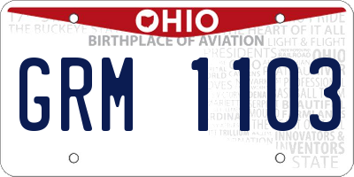 OH license plate GRM1103