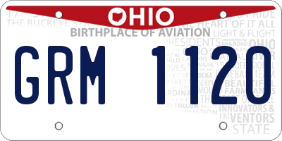 OH license plate GRM1120