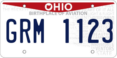 OH license plate GRM1123