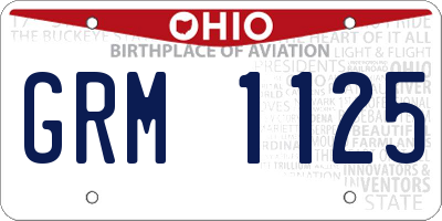 OH license plate GRM1125