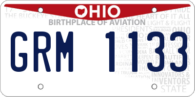 OH license plate GRM1133