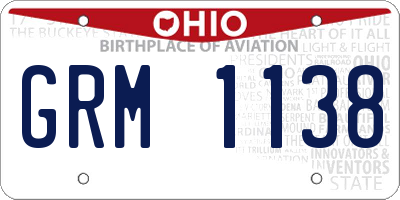 OH license plate GRM1138