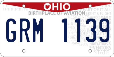 OH license plate GRM1139