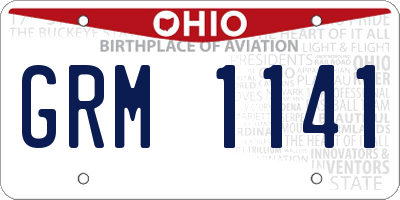 OH license plate GRM1141