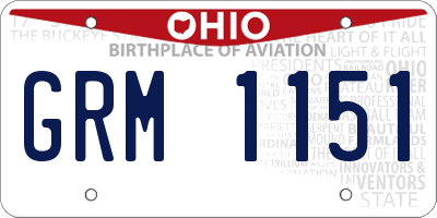 OH license plate GRM1151
