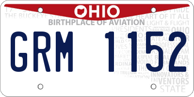 OH license plate GRM1152