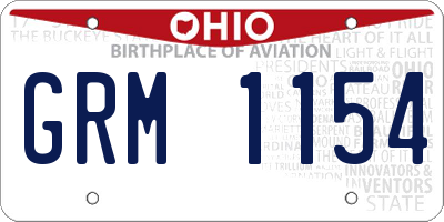 OH license plate GRM1154