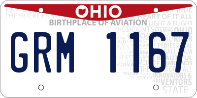 OH license plate GRM1167
