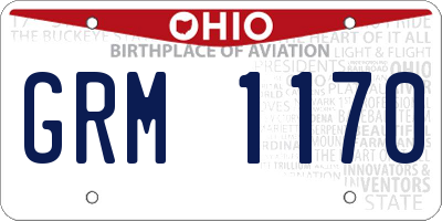 OH license plate GRM1170