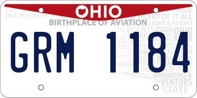 OH license plate GRM1184