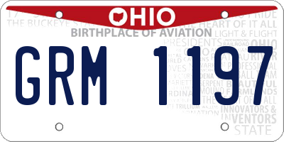 OH license plate GRM1197