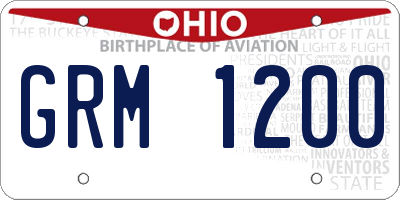 OH license plate GRM1200