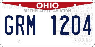 OH license plate GRM1204
