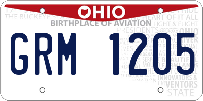 OH license plate GRM1205