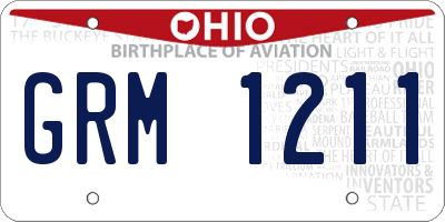 OH license plate GRM1211