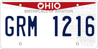 OH license plate GRM1216