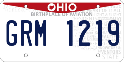 OH license plate GRM1219