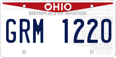 OH license plate GRM1220