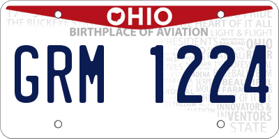 OH license plate GRM1224
