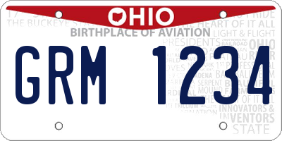 OH license plate GRM1234