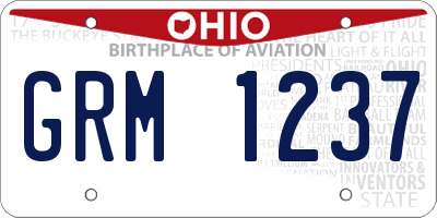OH license plate GRM1237