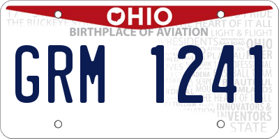 OH license plate GRM1241