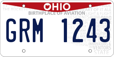 OH license plate GRM1243
