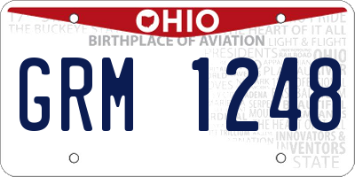 OH license plate GRM1248