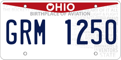 OH license plate GRM1250
