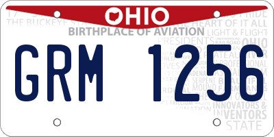 OH license plate GRM1256