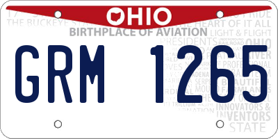 OH license plate GRM1265
